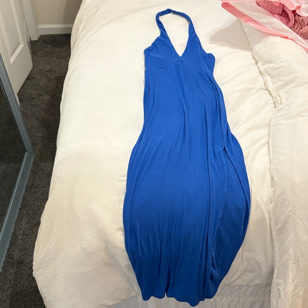 Lovers + Friends Vibrant Blue Backless Dress